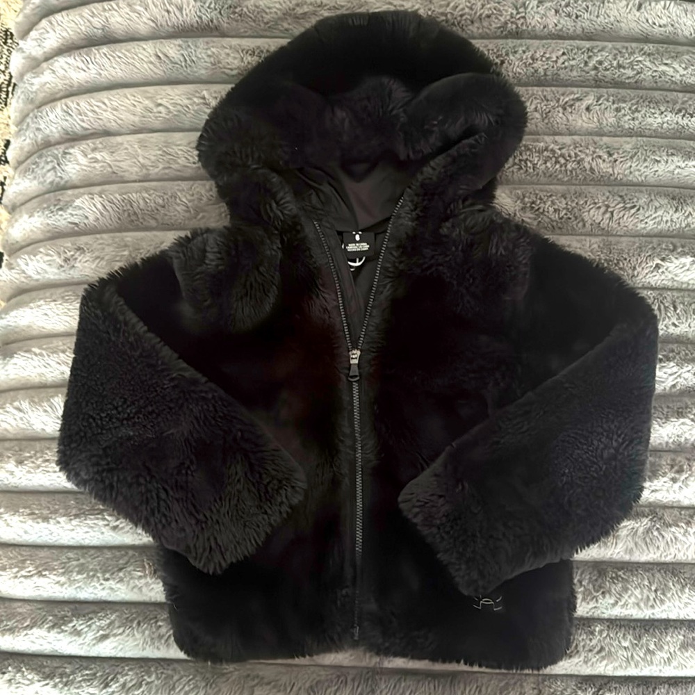 Girls Under Armour Black Fur Jacket